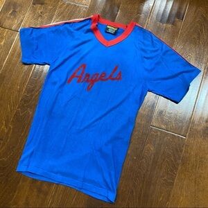 California Angels Vintage Striped T-shirt Medium